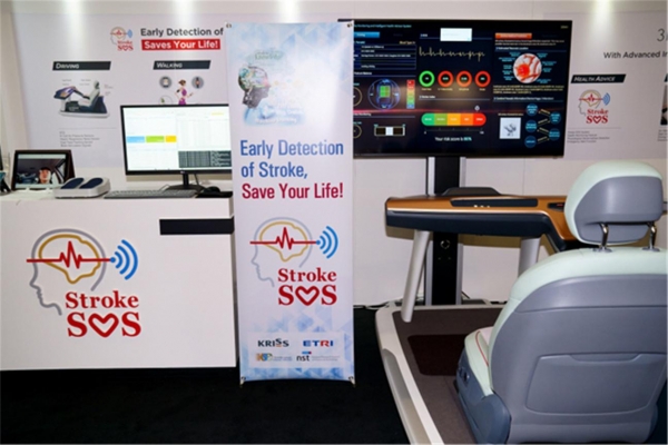 ES 가전제품 박람회(’20.1.9)에 출품한 고령자 뇌졸중 모니터링 시스템 (출처: 한국표준과학연구원)