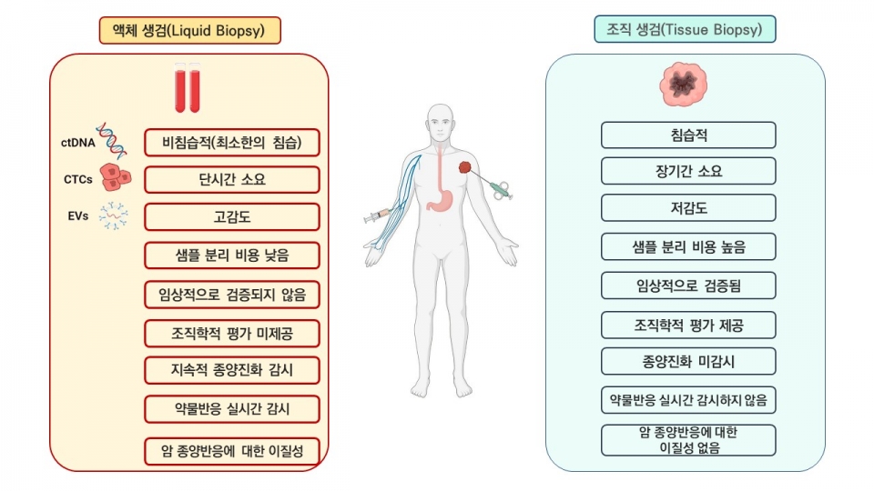 액체생검과 조직생검의 비교(사진=한국바이오협회)